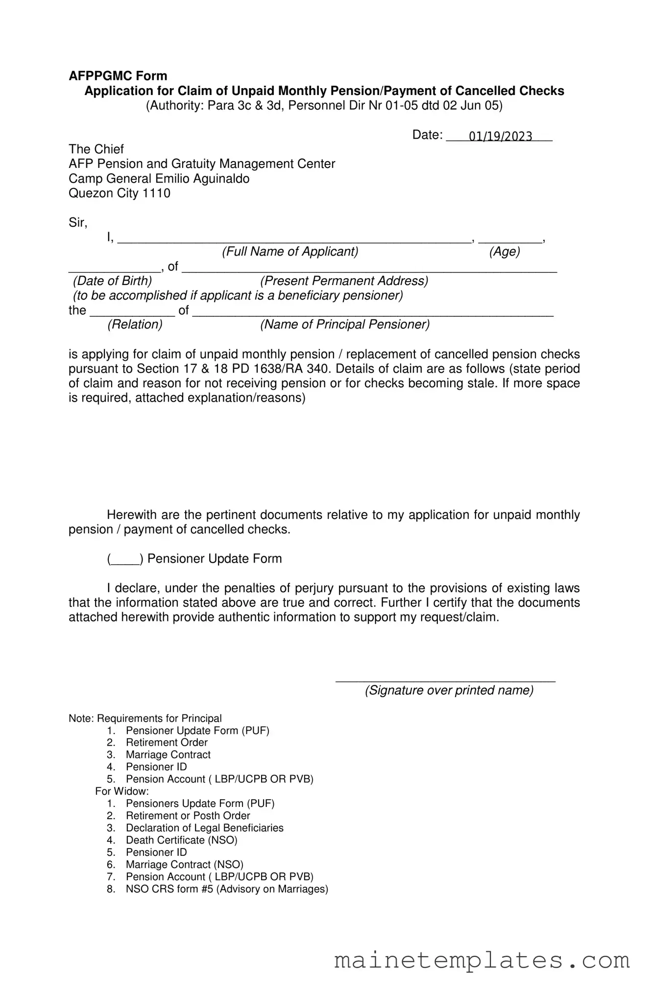Get Maine Afppgmc Template in PDF