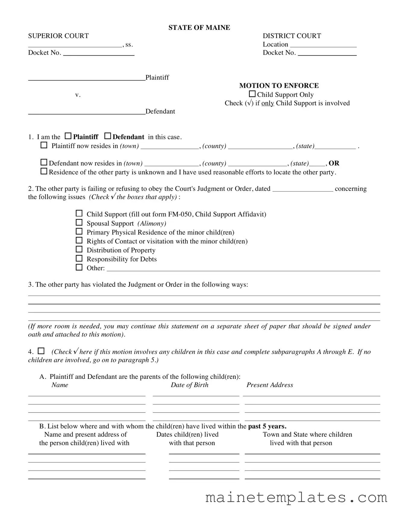 Get Maine Fm 070 Template in PDF