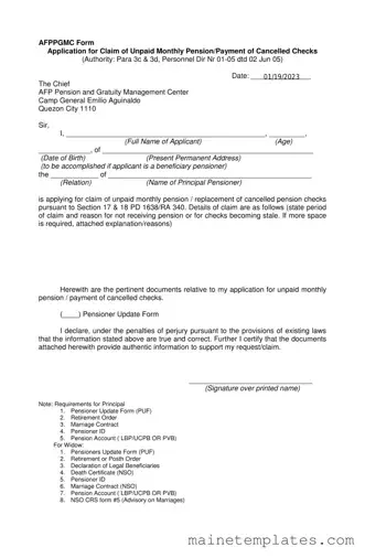 Get Maine Afppgmc Template in PDF