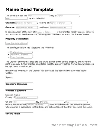 Legal Deed Form for the State of Maine