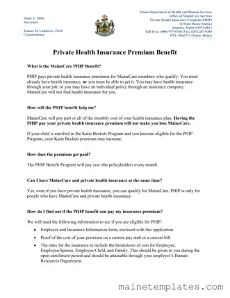 Get Phip Program Maine Template in PDF